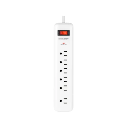 Monster Just Power It Up 15 ft. L 6 outlets Surge Protector White 1080 J