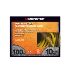Monster Outdoor 100 ft. L Yellow Extra Heavy Duty Extension Cord