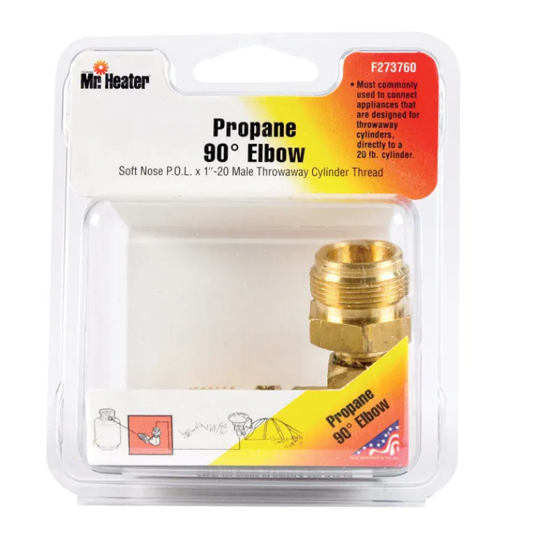 Mr. Heater Gold Brass Restricted Flow Soft Nose P.O.L. Propane Elbow