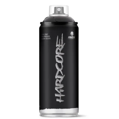 MTN Hardcore Gloss Black Spray Paint 11 oz (Pack of 6).