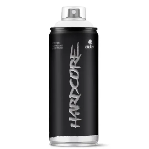 MTN Hardcore Gloss White Spray Paint 11 oz (Pack of 6).