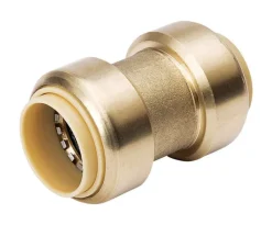 Mueller ProLine 3/8 in. Push T X 3/8 in. D Push Brass Coupling