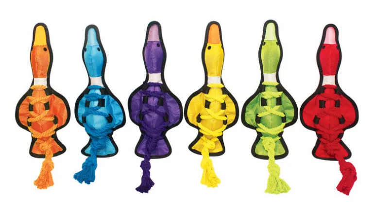 Multipet Assorted Nylon Cross-Ropes Duck Dog Tug Toy Medium