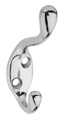 National Hardware 1.587 in. L Chrome Zinc Coat/Hat Hook 75 lb. cap. 1 pk