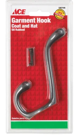 National Hardware 3.3 in. L Oil Rubbed Bronze Black Zinc Hook 75 lb. cap. 1 pk