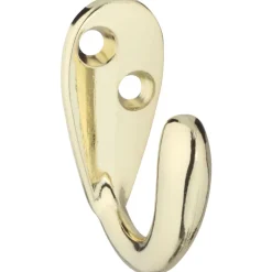 National Hardware 1.4 in. L Polished Brass Gold Zinc Single Prong Hook 1 pk