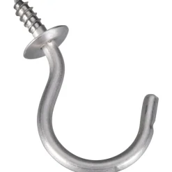National Hardware 1.5 in. L Silver Stainless Steel Cup Hook 15 lb. cap. 2 pk