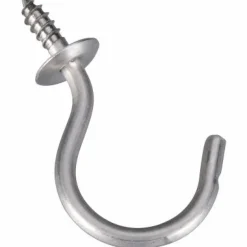 National Hardware 1.5 in. L Silver Stainless Steel Cup Hook 15 lb. cap. 2 pk