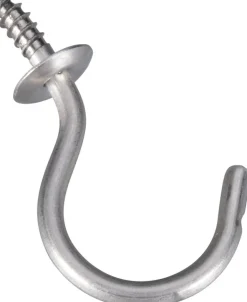 National Hardware 1.5 in. L Silver Stainless Steel Cup Hook 15 lb. cap. 2 pk