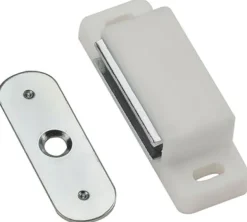 National Hardware 2-1/32 in. W X 2 in. L White Metal Magnetic Catch 1 pk