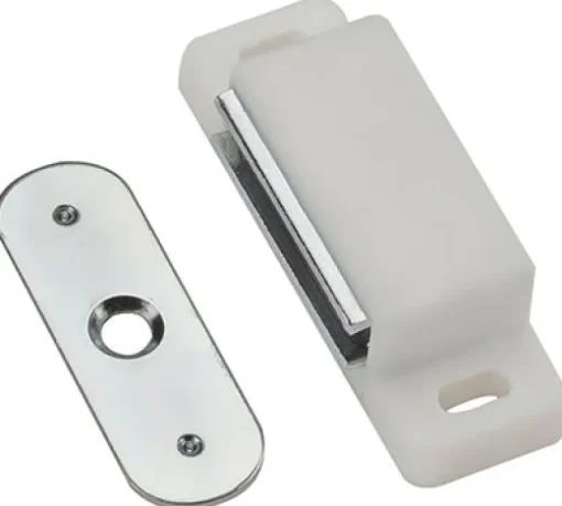 National Hardware 2-1/32 in. W X 2 in. L White Metal Magnetic Catch 1 pk