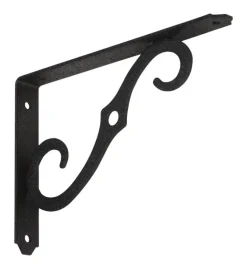National Hardware Black Steel Shelf Bracket 8 in. L 80 lb
