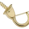 National Hardware Bright Brass Gold Steel 7/8 in. L Safety Cup Hook 10 lb 2 pk