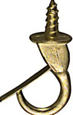 National Hardware Bright Brass Gold Steel 7/8 in. L Safety Cup Hook 10 lb 2 pk