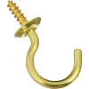 National Hardware Gold Solid Brass 7/8 in. L Cup Hook 5 pk