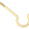National Hardware Gold Solid Brass 3-3/8 in. L Ceiling Hook 25 lb 2 pk
