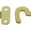 National Hardware Satin Brass Steel Hook and Staple 2 pk