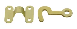 National Hardware Satin Brass Steel Hook and Staple 2 pk