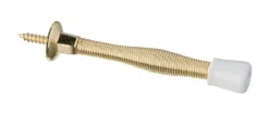 National Hardware Steel Polished Brass Gold Spring Door Stop Mounts to wall