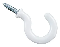 National Hardware Vinyl Coated White Steel 1 in. L Cup Hook 13 lb 30 pk