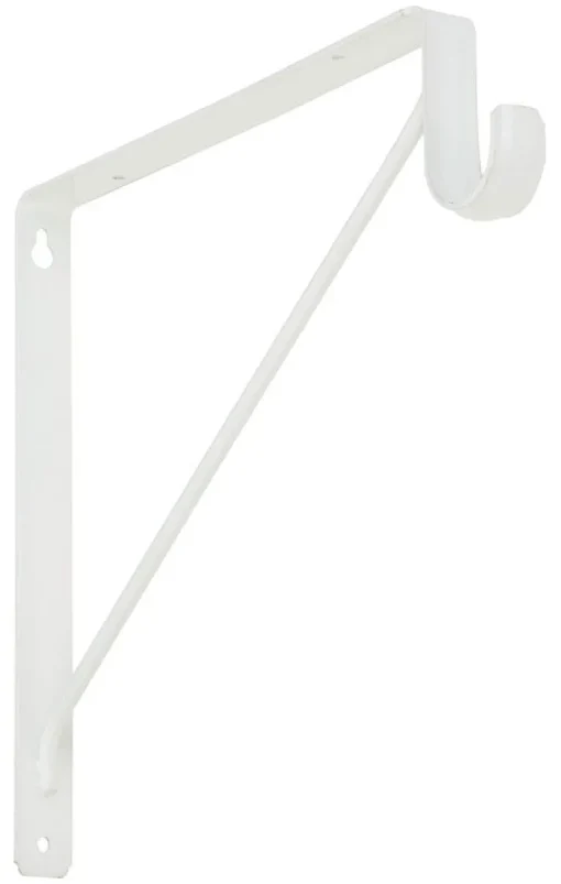 National Hardware White Steel Shelf/Rod Bracket 32 Ga. 12-7/16 in. L (Pack of 10)