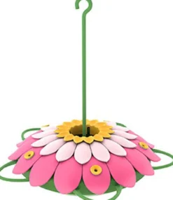 Nature's Way Hummingbird 16 oz Plastic So Real 3D Flower Nectar Feeder 5 ports (Pack of 6).