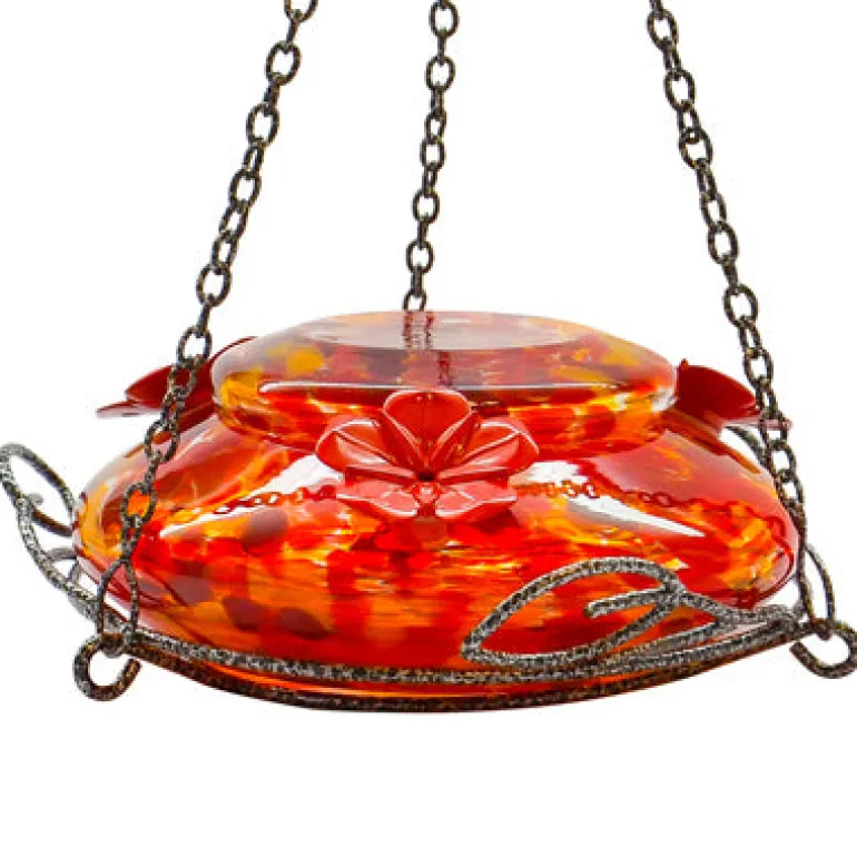 Nature's Way Multicolored Glass/Metal 3-Ports 16 oz. Capacity Nectar Feeder 9 H x 7 W x 7 D in.