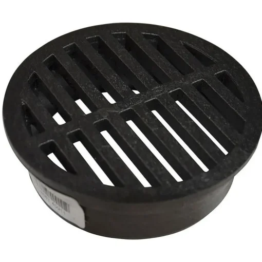 NDS 4 in. Black Round Polyethylene Drain Grate