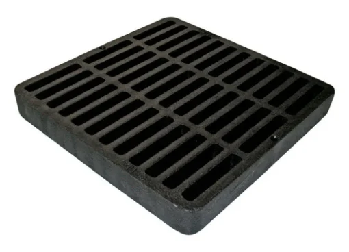 NDS 9 in. Black Square Polyolefin Drain Grate