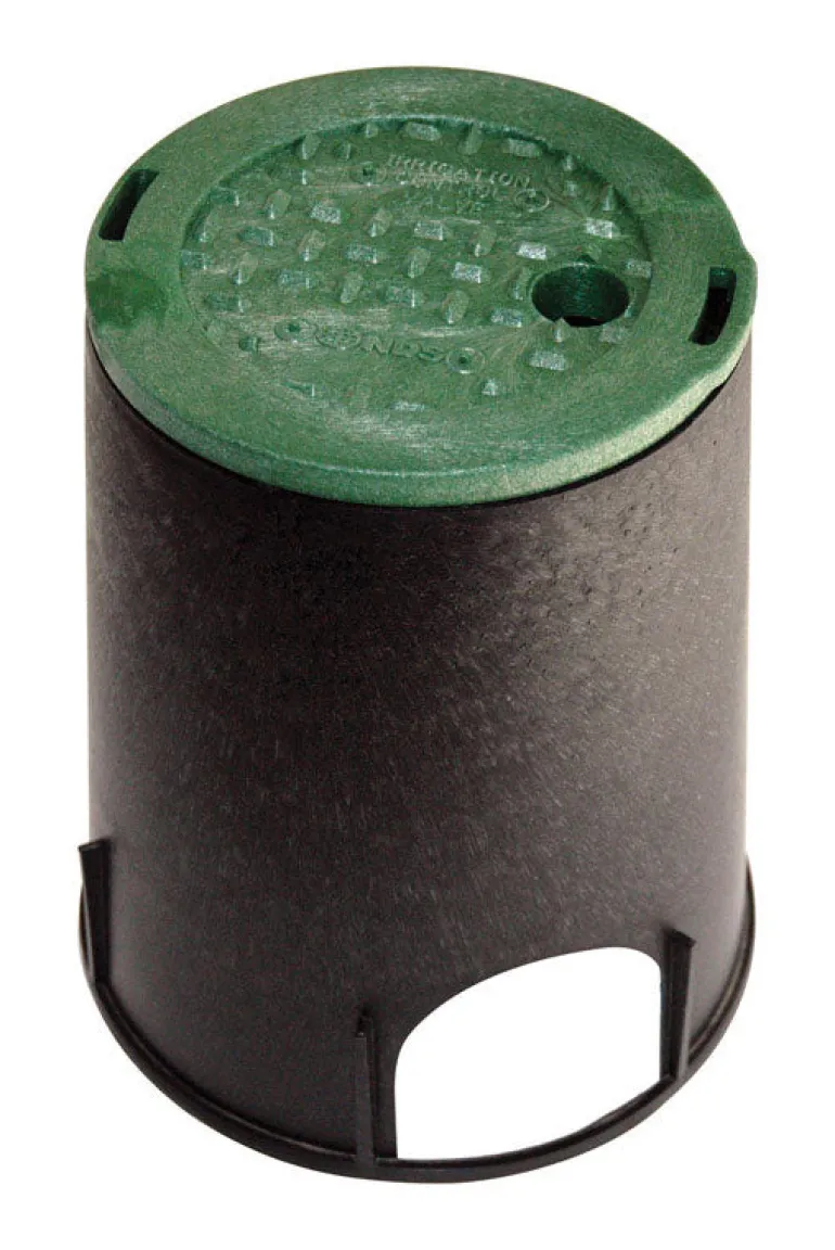 NDS 6 in. W X 9-1/16 in. H Round Valve Box with Overlapping Cover Black/Green