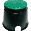 NDS 12-13/16 in. W X 10-7/16 in. H Round Valve Box with Overlapping Cover Black/Green