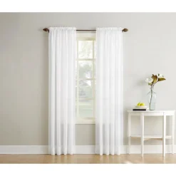 No. 918 Reno White Curtains 102 in. W x 84 in. L (Pack of 2)