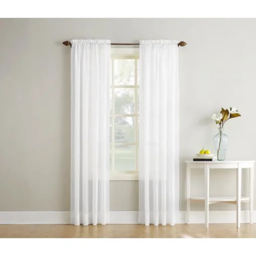 No. 918 Reno White Curtains 102 in. W x 84 in. L (Pack of 2)