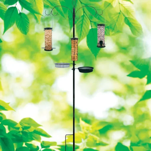 North States Wild Bird and Finch 1 lb. Metal Tube Bird Feeder 5 ports