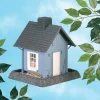 North States Blue Cottage Wild Bird 5 lb Plastic Hopper Bird Feeder 4 ports
