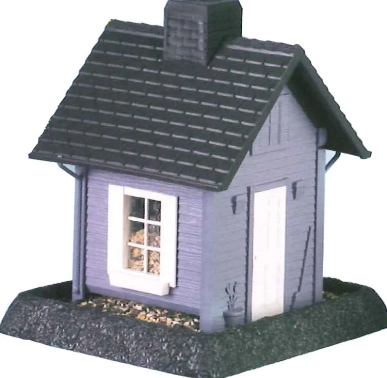 North States Blue Cottage Wild Bird 5 lb Plastic Hopper Bird Feeder 4 ports