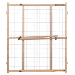 North States Gray 32 in. H X 29-1/2-50 in. W Wood Wire Mesh Gate