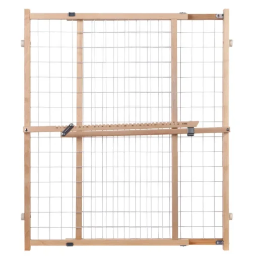 North States Gray 32 in. H X 29-1/2-50 in. W Wood Wire Mesh Gate