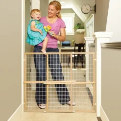 North States Gray 32 in. H X 29-1/2-50 in. W Wood Wire Mesh Gate