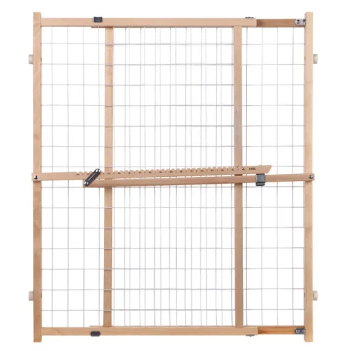 North States Gray 32 in. H X 29-1/2-50 in. W Wood Wire Mesh Gate