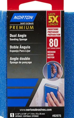 Norton ProSand 4.5 in. L X 2.88 in. W X 1 in. 80 Grit Coarse Dual Angle Sanding Sponge
