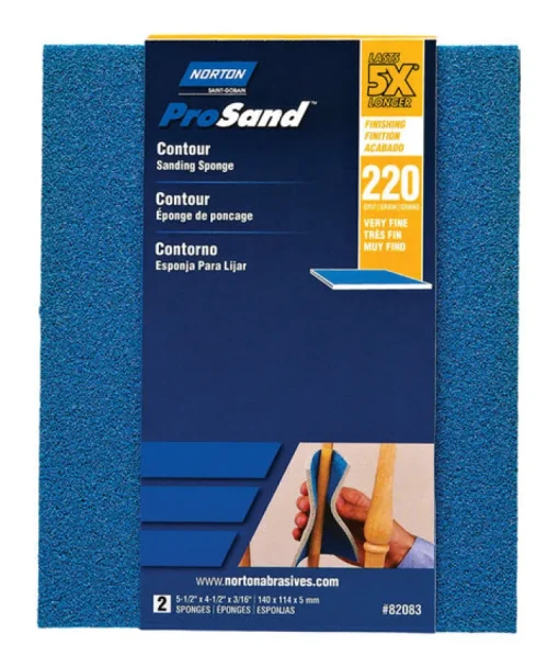 Norton ProSand 5.5 in. L X 4.5 in. W X 0.188 in. 220 Grit Very Fine Contour Sanding Sponge