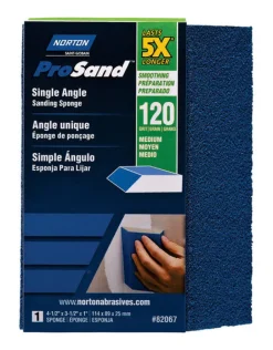 Norton ProSand 4.5 in. L X 3.5 in. W X 1 in. 120 Grit Medium Single Angle Sanding Sponge