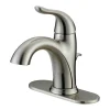 Oak Brook Brushed Nickel 1-Handle Deck 1.2 GPM Mid Arc Bathroom Sink Faucet 4 in.