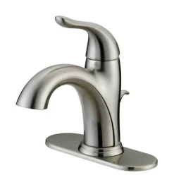 Oak Brook Brushed Nickel 1-Handle Deck 1.2 GPM Mid Arc Bathroom Sink Faucet 4 in.