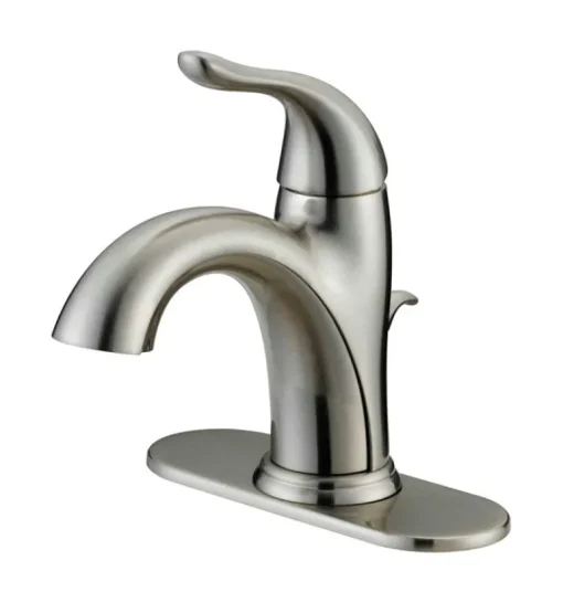 Oak Brook Brushed Nickel 1-Handle Deck 1.2 GPM Mid Arc Bathroom Sink Faucet 4 in.