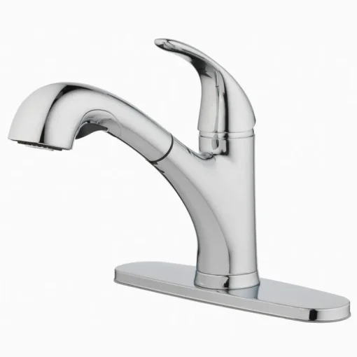 Oak Brook Ceramic Chrome 1.8 GPM High Arc Spout One Handle Pull-Out Kitchen Faucet