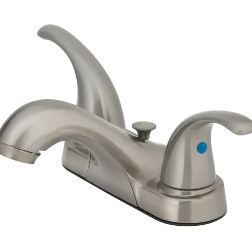 OakBrook Brushed Nickel Modern Pop-up Bathroom Sink Faucet 4 in.