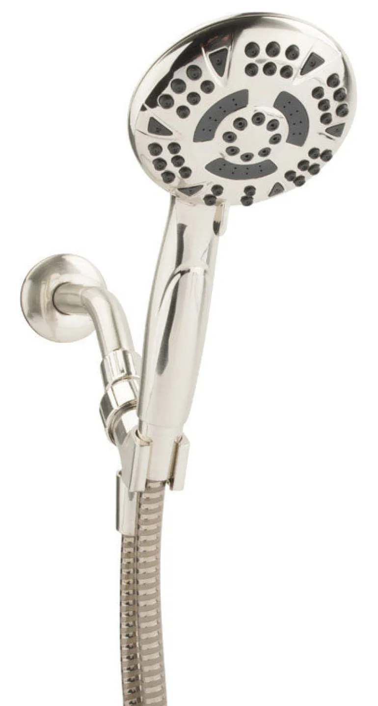 OakBrook Brushed Nickel PVC 5 settings Handheld Showerhead 1.8 gpm