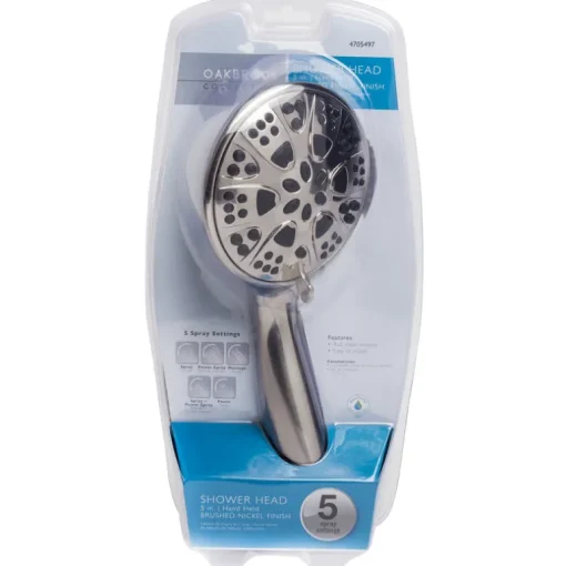 OakBrook Brushed Nickel PVC 5 settings Handheld Showerhead 1.8 gal